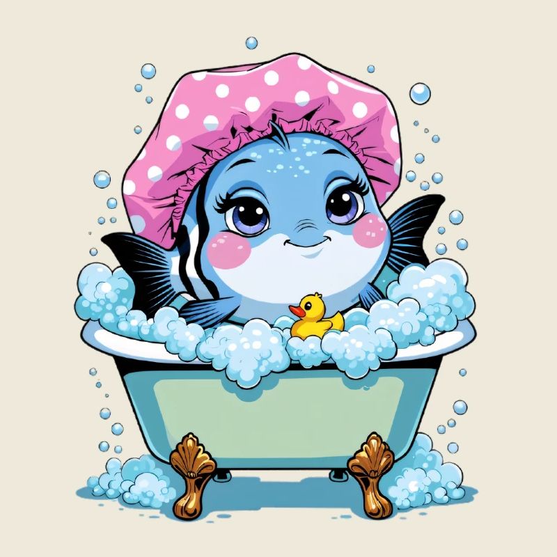 Poisson dans la baignoire rose