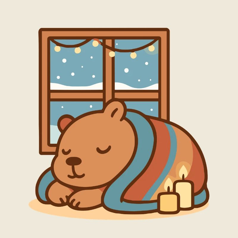 Capybara kuschelt sich im Winter ein