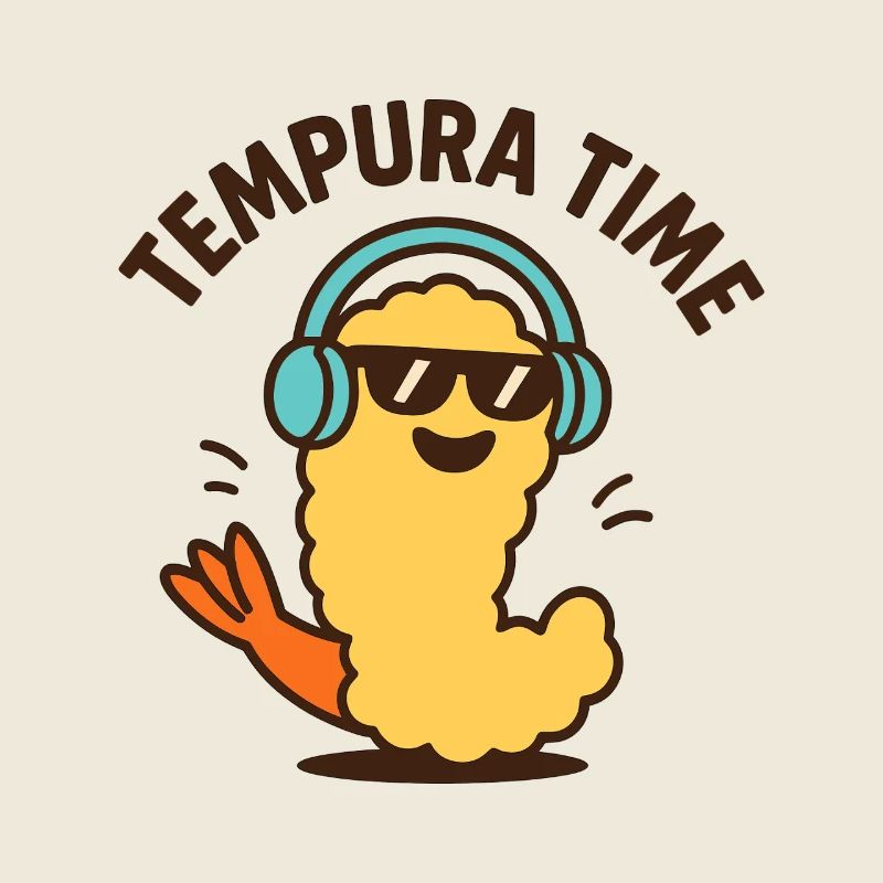 Tempura Time – Lustiger Shrimp mit Kopfhörern