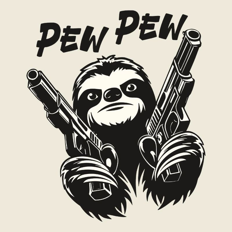 Pew Pew Sloth Faultier