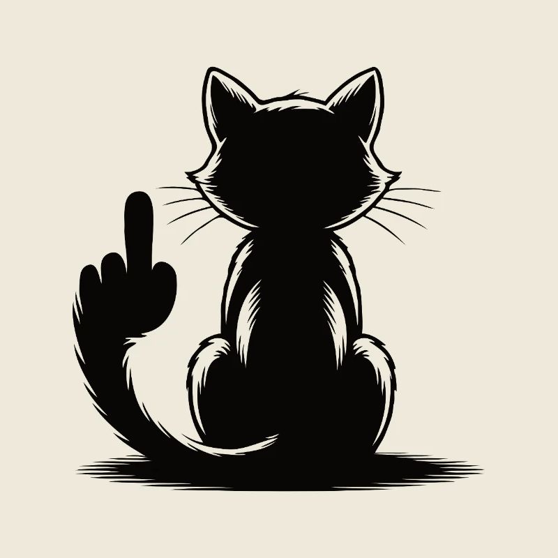 Recognize the Signs Cat Middle Finger