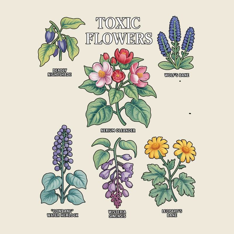 Collection de fleurs toxiques