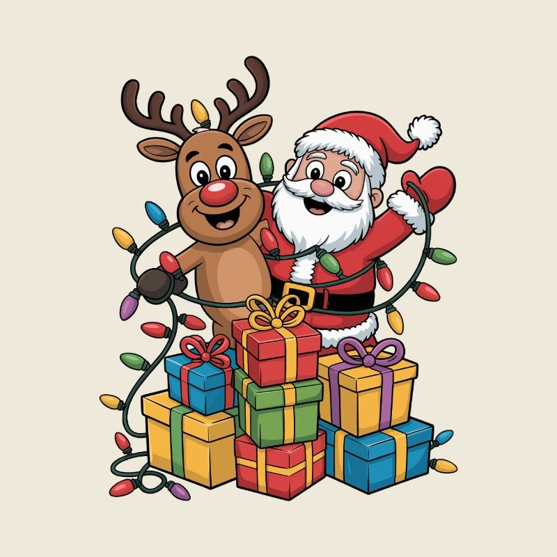 Santa Rentier Lichterkette