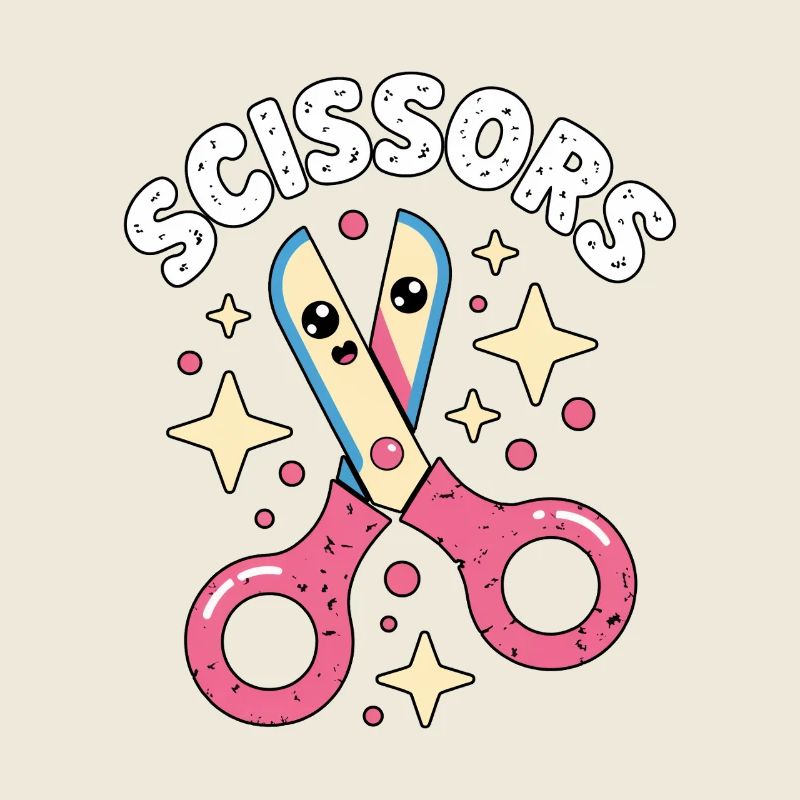 Schere Stein Papier Kawaii Scissors