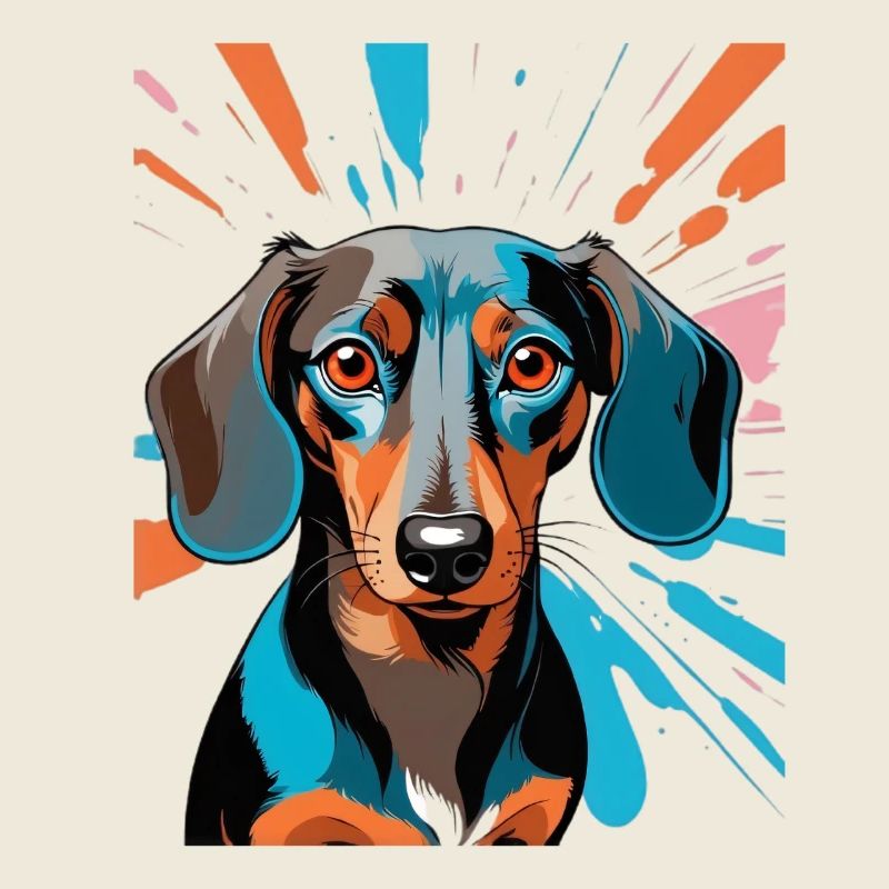 PopArt Teckel Couleur Douche