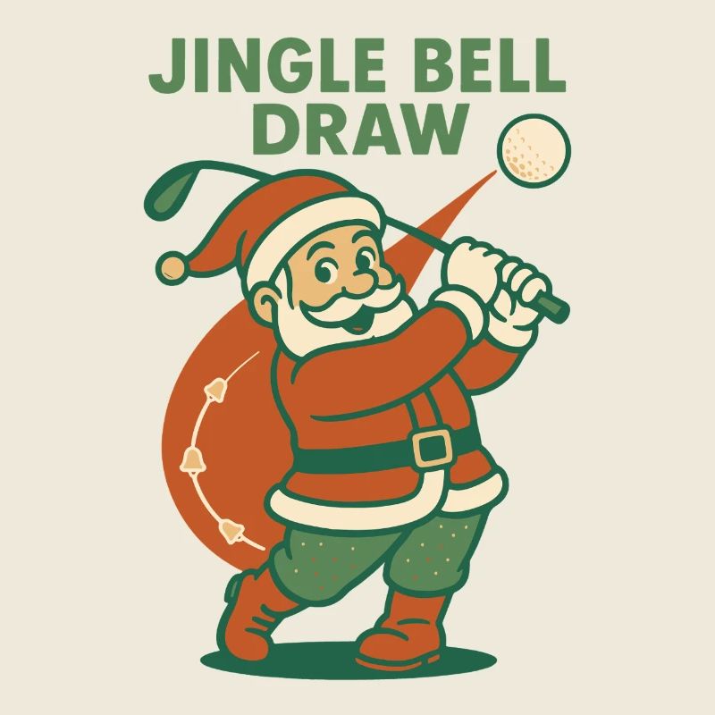 Jingle Bell Dessiner Drôle Golf Père Noël Vacances