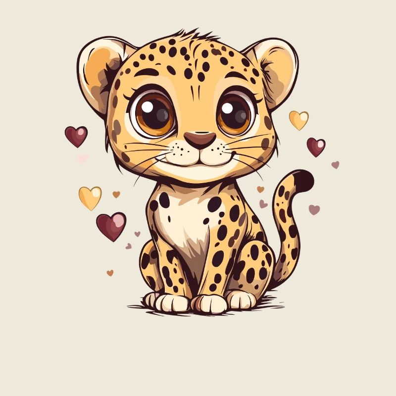 Mignon léopard garçon coeur design