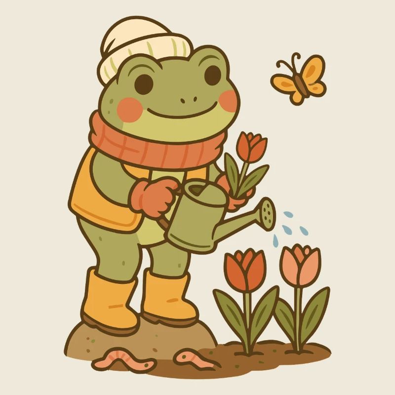 Grenouille printanière – Jardin de fleurs Frogcore