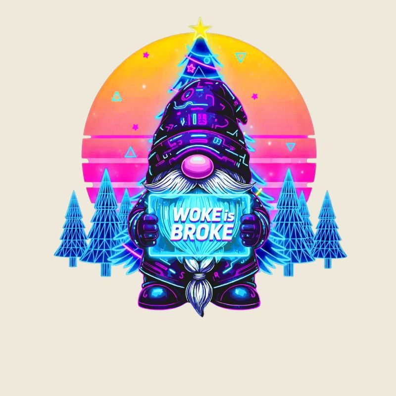 WOKE IS BROKE - Synthwave Gnom Weihnachts Wichtel 