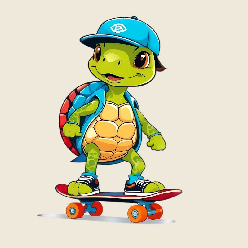 Schildkröte Skateboardheld