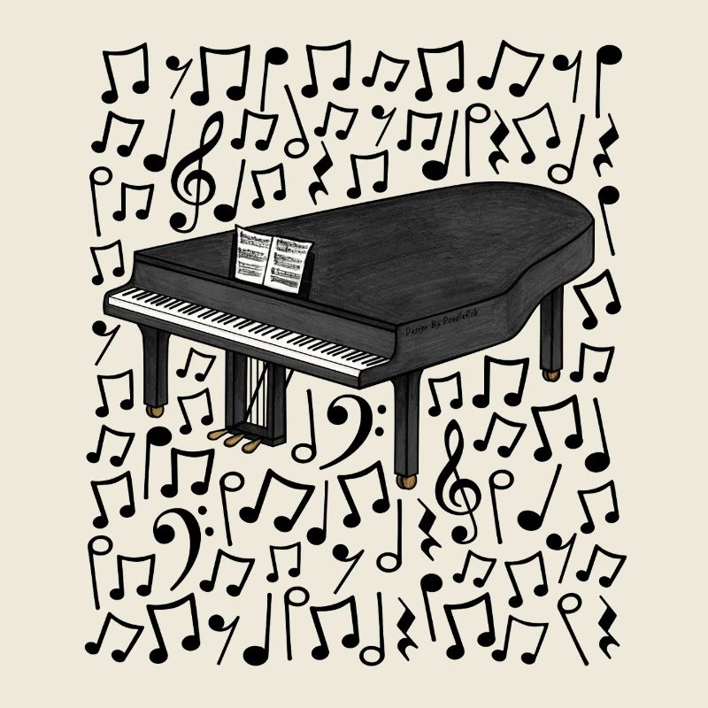 Piano à queue Notes musicales Pianiste Professeur de musique