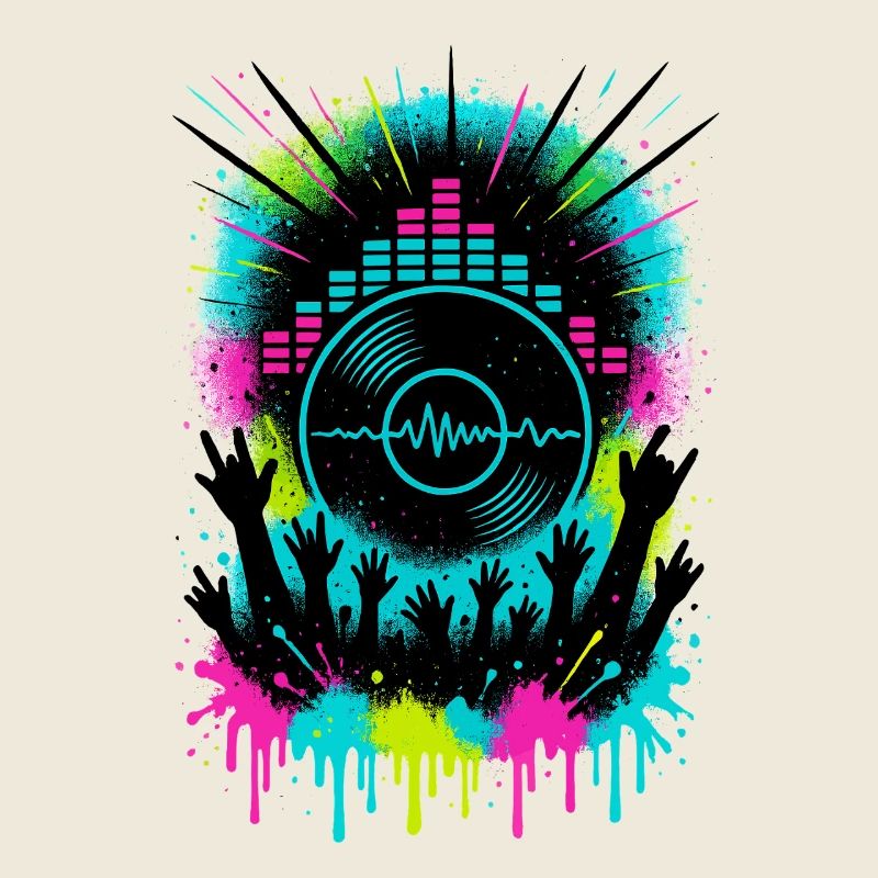 Music Festival Audience Equalizer Vinyl Wave