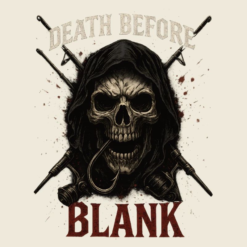 Death Before Blank Schädel Kunst Motiv