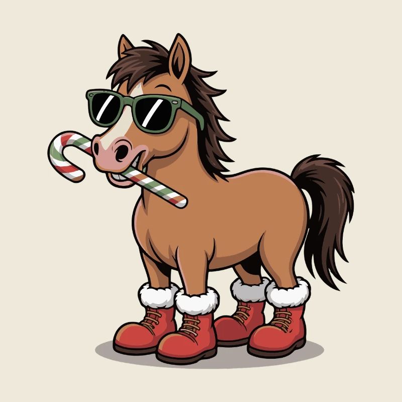 Cheval d’hiver dans le style canne d’orge