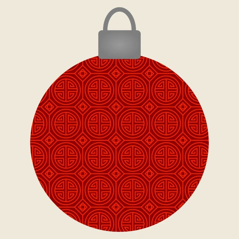 Rotes Rundmuster Weihnachtskugel