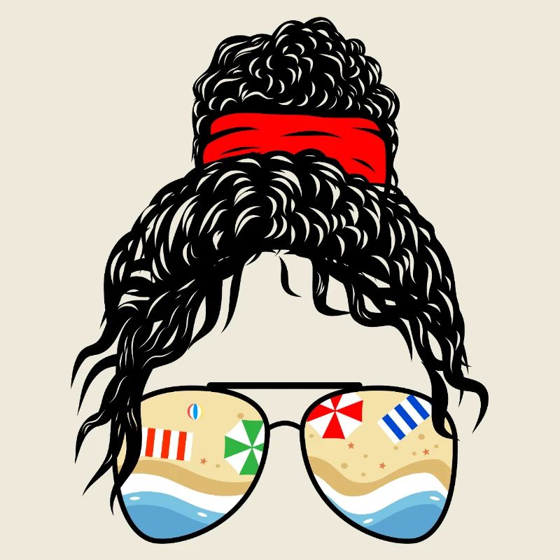 Art des lunettes de soleil rétro d’été Reflets de plage