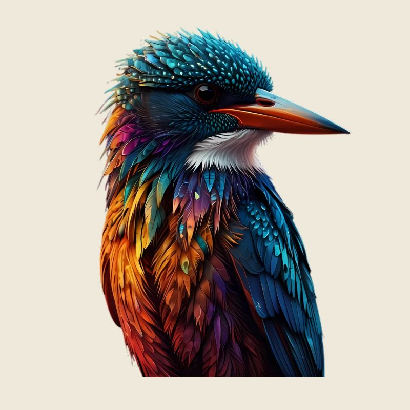 Le jeu coloré du martin-pêcheur