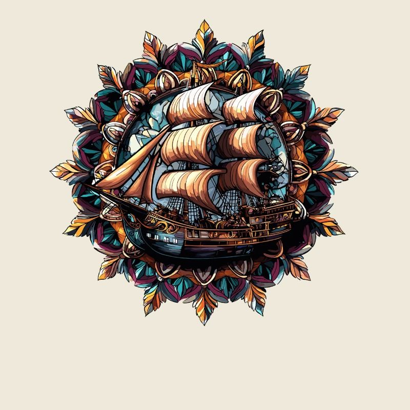 Kaleidoskopisches Segelschiff
