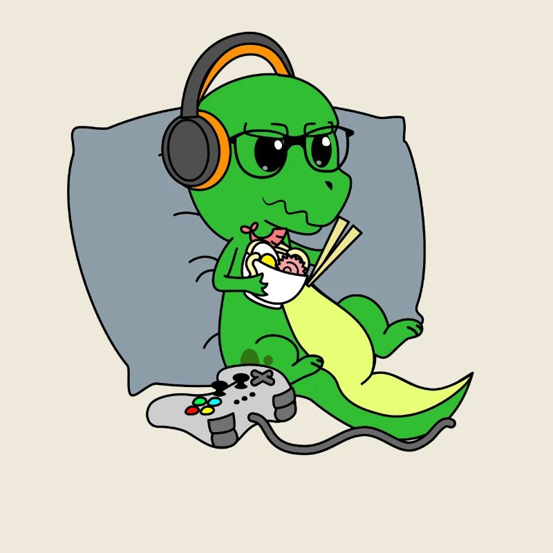Süße Gaming-Dinosaurier-T-Rex-Ramen-Nudel-Geschenkidee