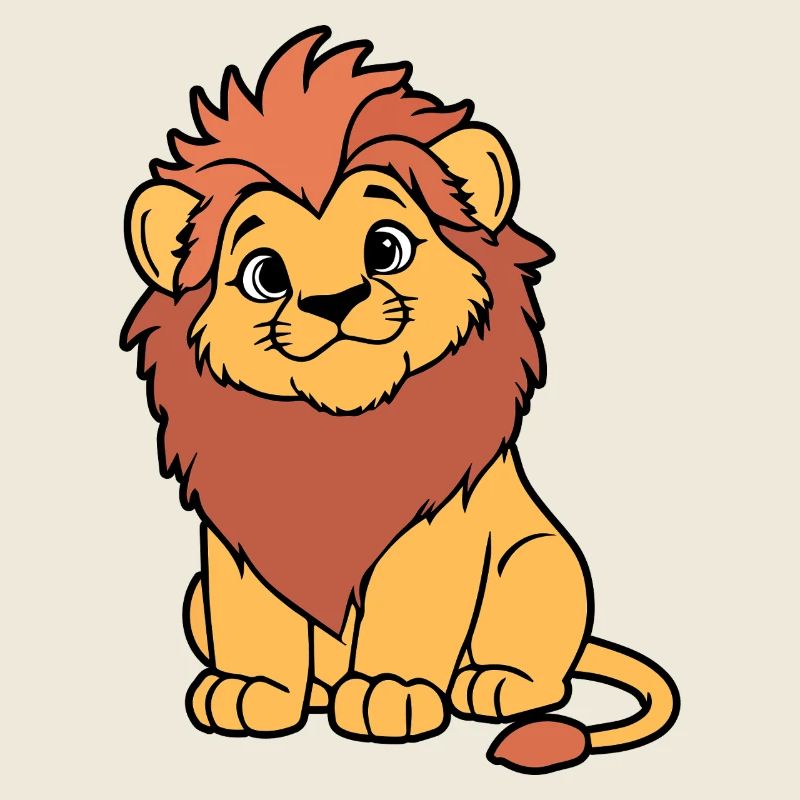 Lionceau cartoon chaleureux