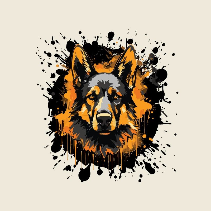 Schäferhund Dog Splatter