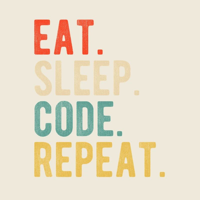 Eat Sleep Code Repeat Programmer Nerd Retro