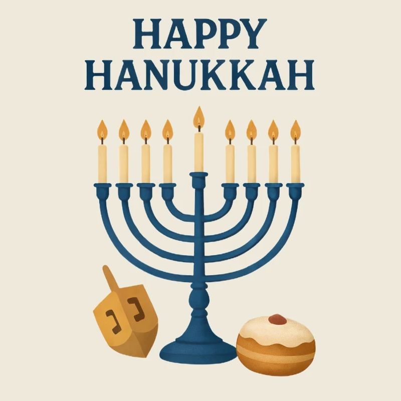 Joyeuse Lumière festive de la Menorah de Hanoucca