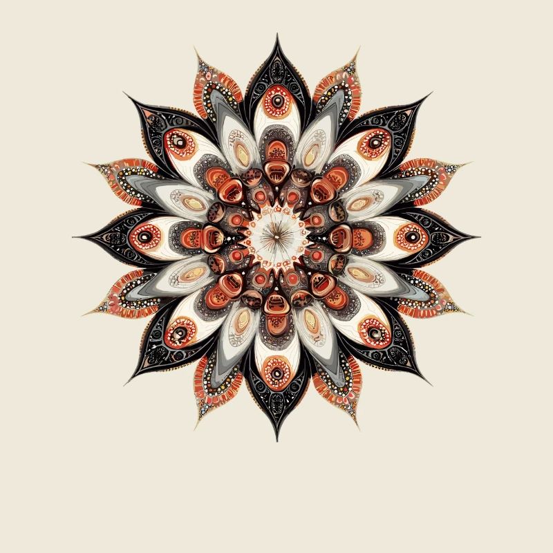 Imprimé de fleurs de mandala chaudes