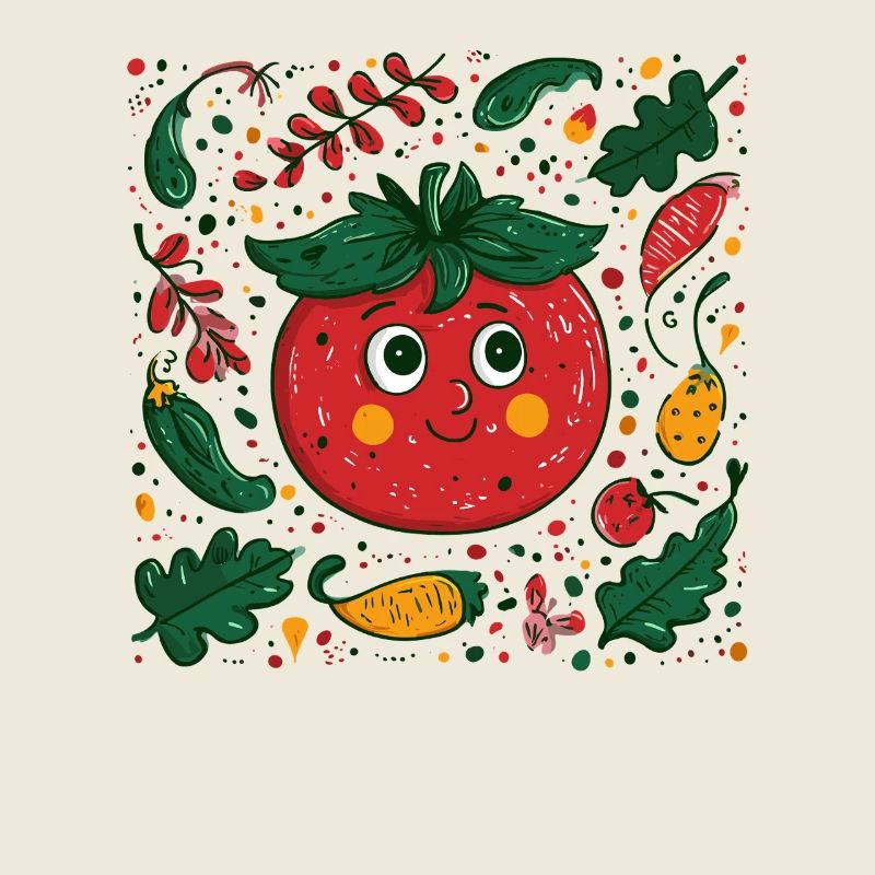 Tomate joyeuse dans la conception de jardin