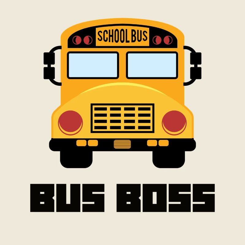 Yellow School Bus Driver Lover Kid Retro Badge