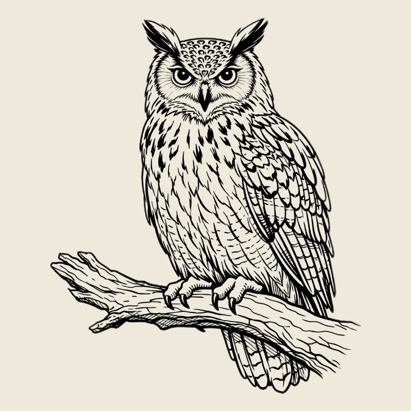 Eule auf Ast