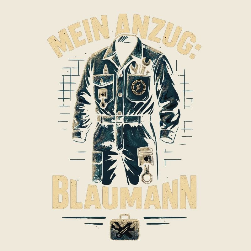 Mein Anzug Blaumann, monteur spruch