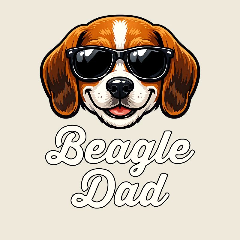 Beagle Dad Papa Retro Vintage