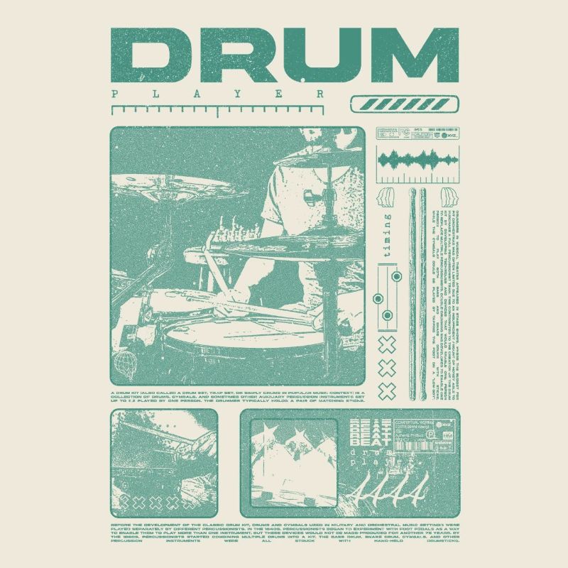 Batteur rock Drumplayer Streetwear