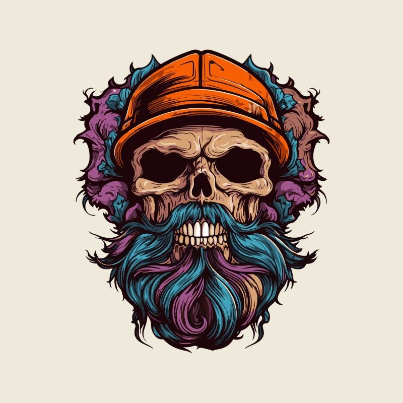 Skull with Beard