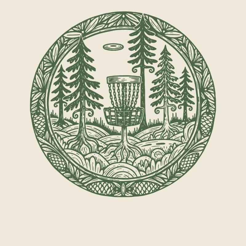 Scène du parcours Flying Disc Golf Basket Forest