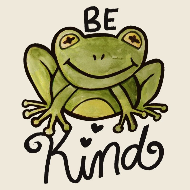 Design aquarelle Be Kind Frog