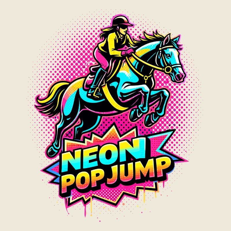 Neon Pop Jump – Reiten Springpferd