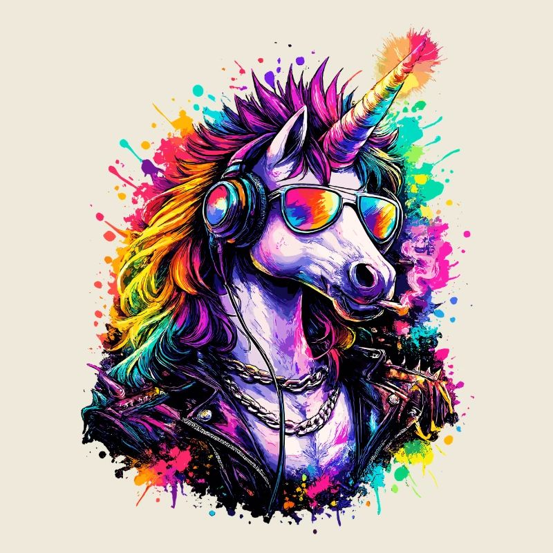 DJ licorne cool avec casque