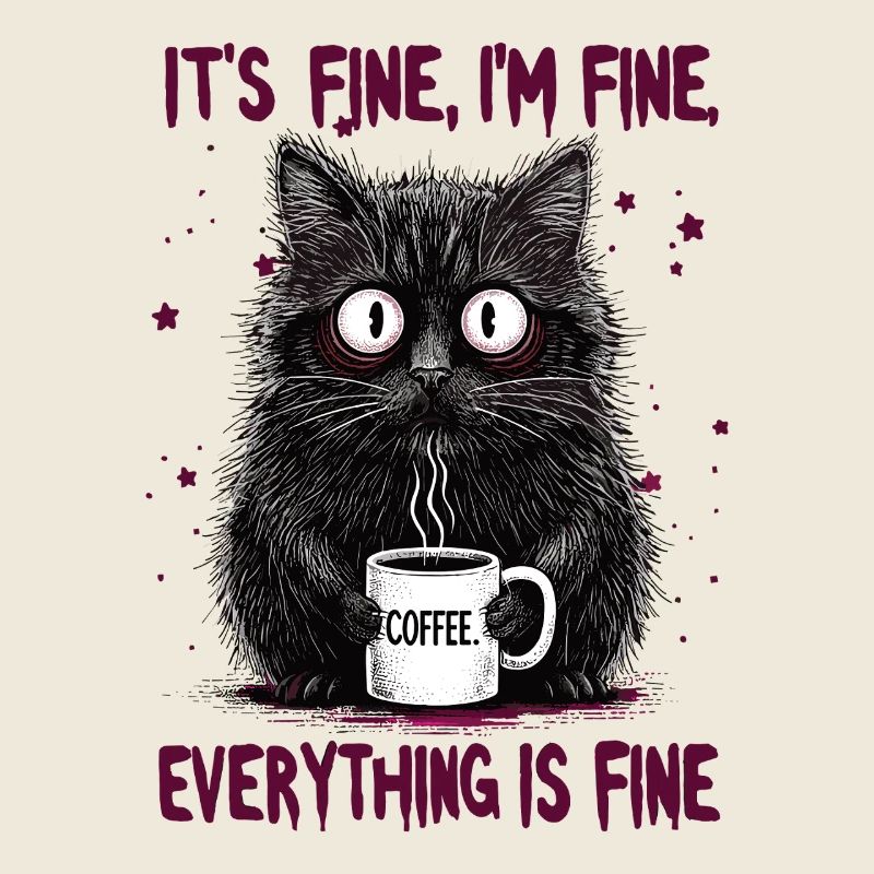 Its Fine Im Fine Coffee Cat Humor