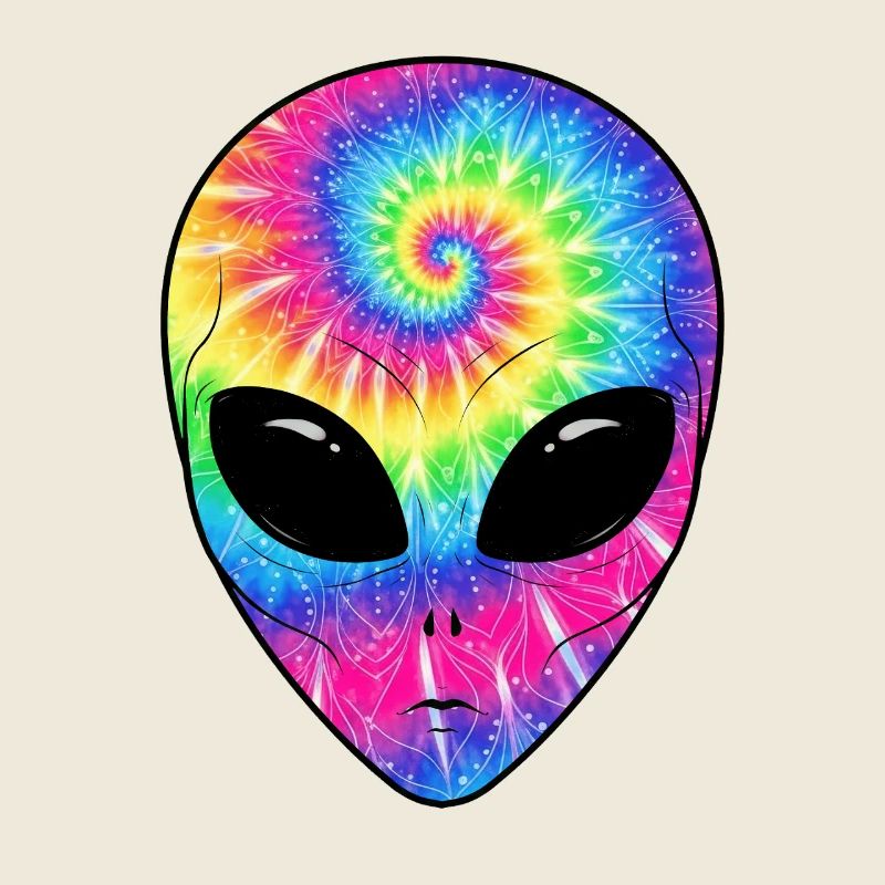 Psychedelic TieDye Alien Face