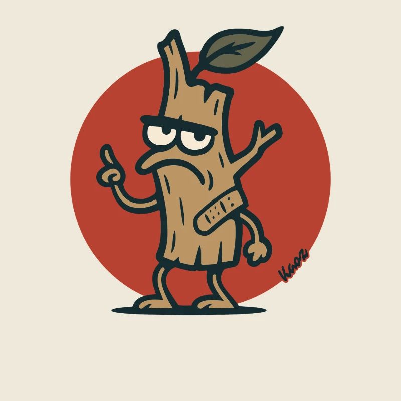 Grimmiger Baum Ast Baumstumpf mit Gesicht