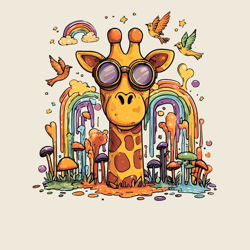 Giraffe im Regenbogenwald
