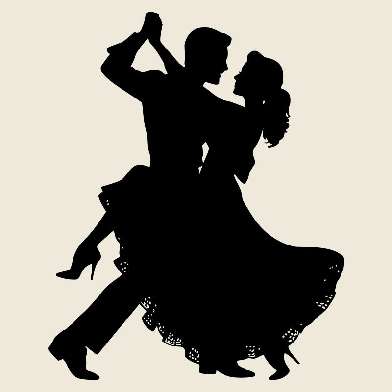 Silhouette du couple dansant | Motif de danse élégante