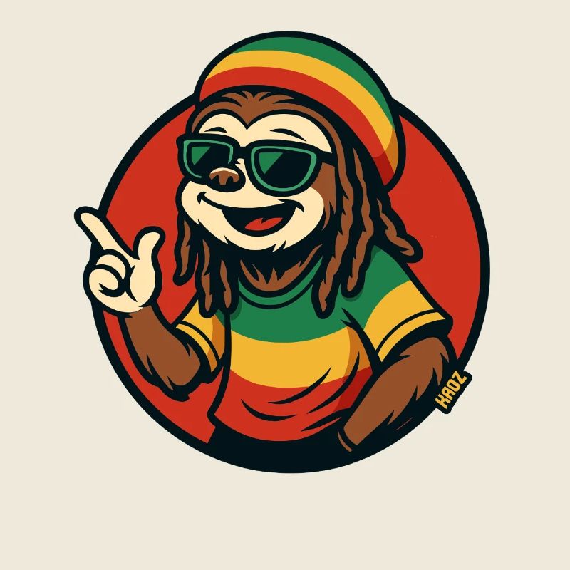 Paresseux reggae avec des lunettes de soleil