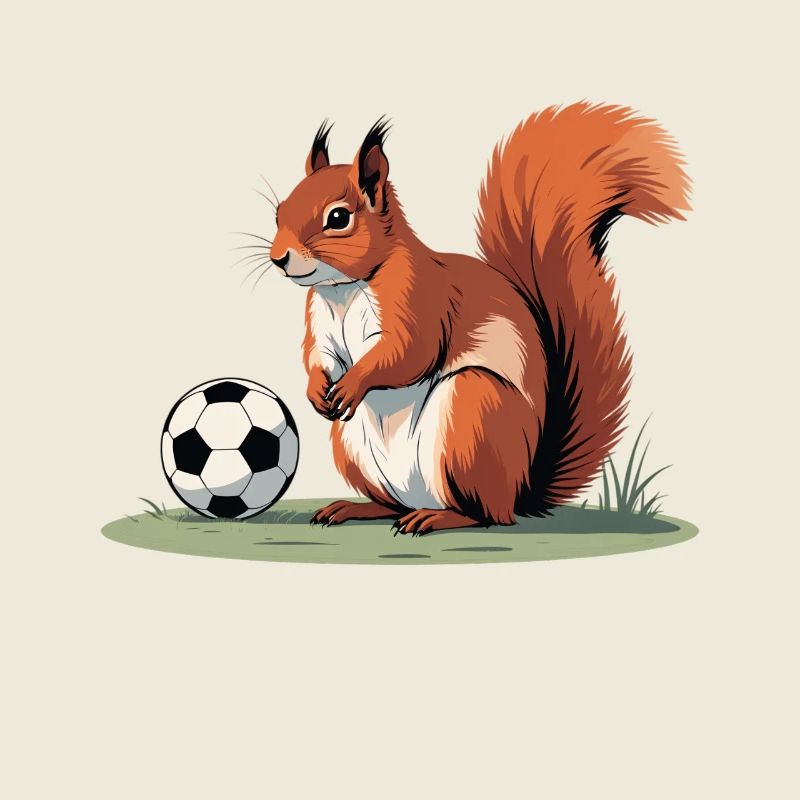 Eichhörnchen Fußballheld