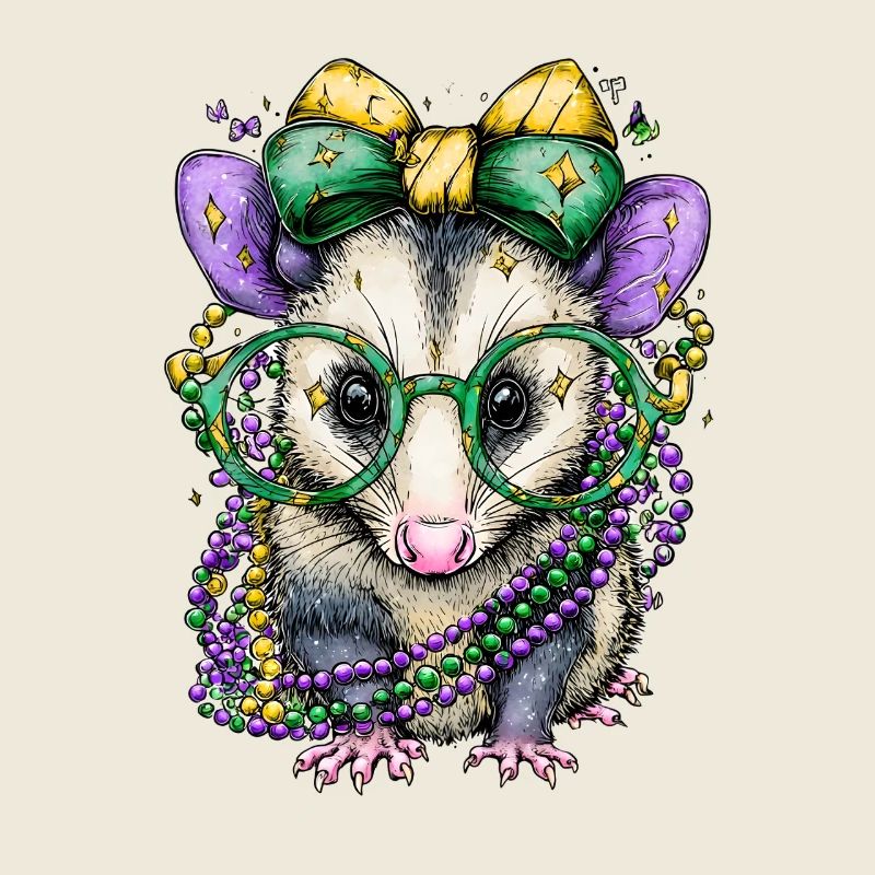 Partymaus mit Glitzer-Accessoires