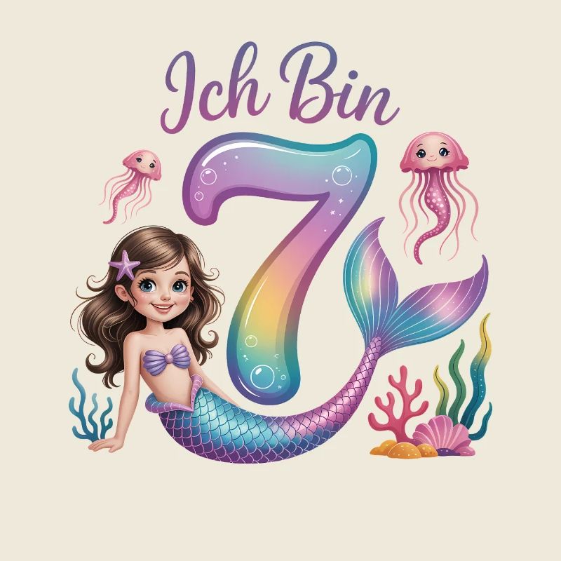 Ich Bin 7 Meerjungfrauen Mädchen 7. Geburtstag