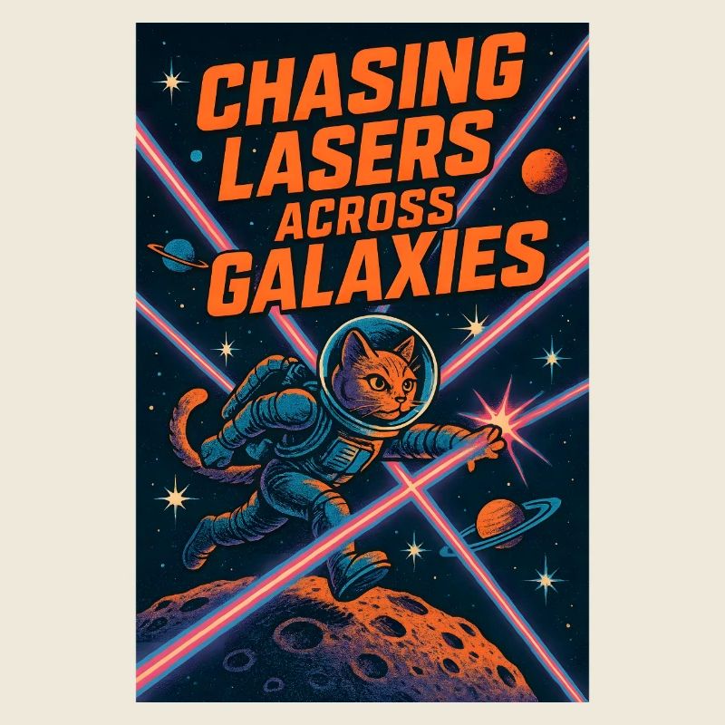 Chasse au laser à travers les galaxies | Space Cat Science-Fi