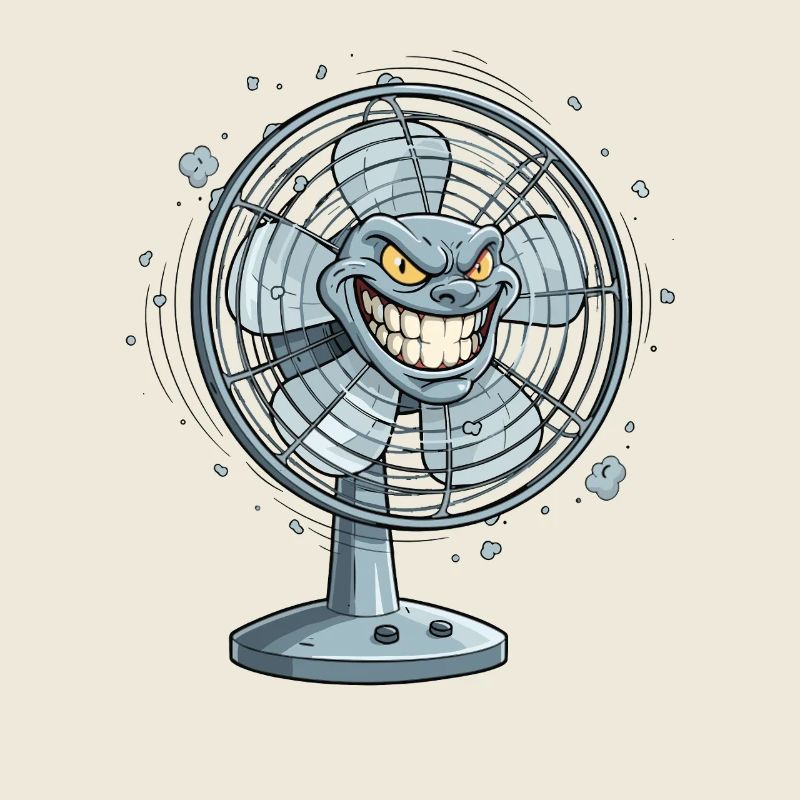 Grimmiger Ventilator Cartoon